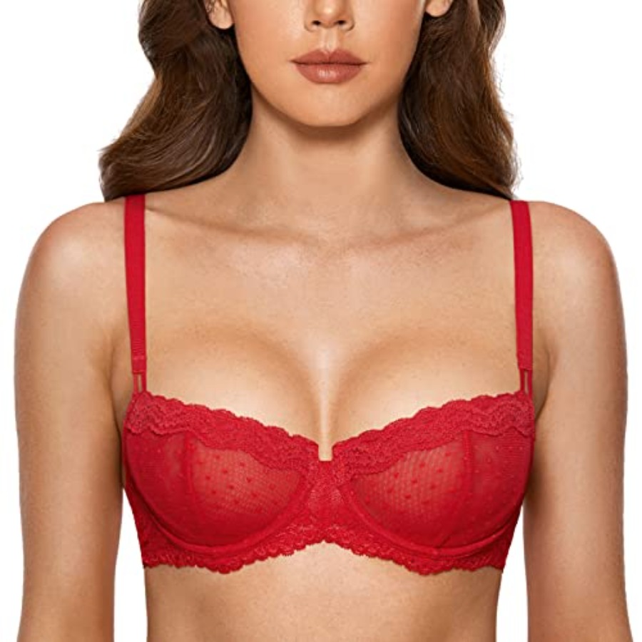 Demi Bra Balconette - DOBREVA Women's Sexy Lace Bra Underwire