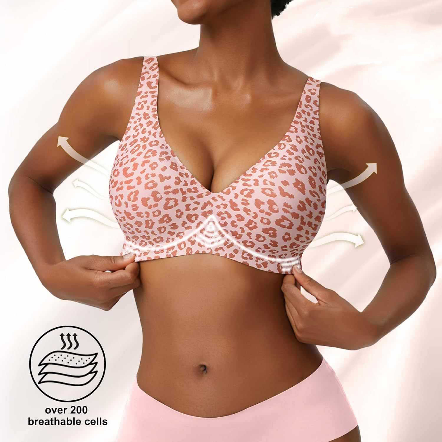 Women's Seamless Pink Leopard  - مراجعة Minimizer Bra Women وسعره