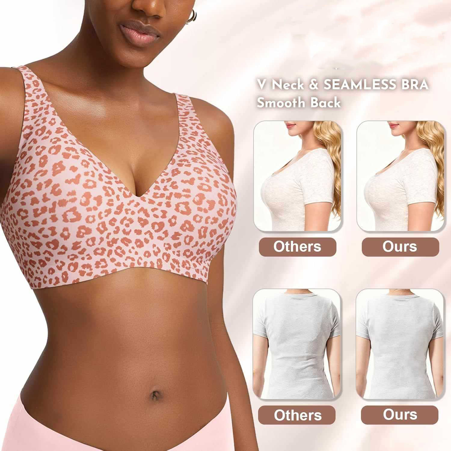 Women's Seamless Pink Leopard  - مراجعة Minimizer Bra Women وسعره