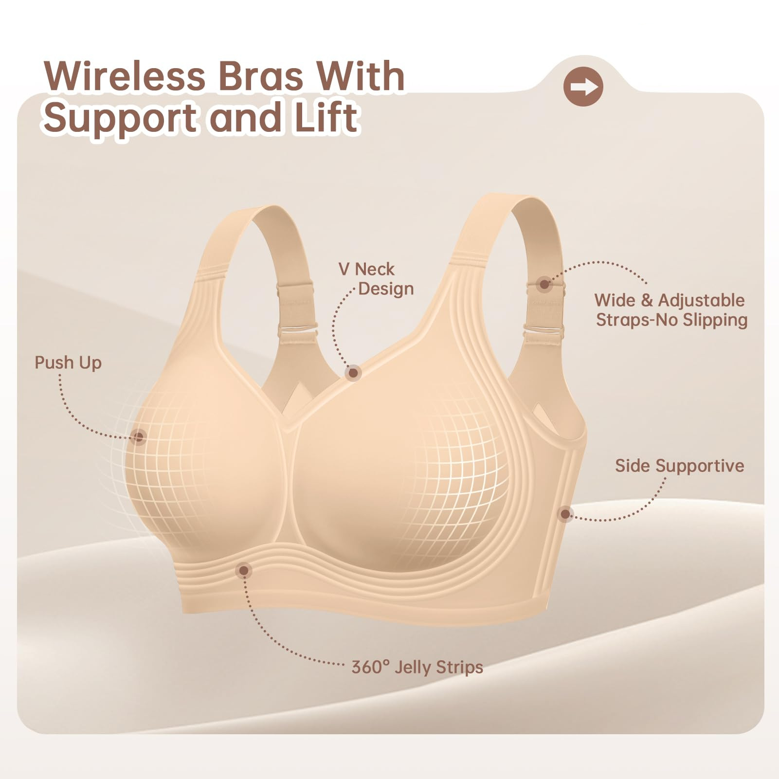 Plus Size Wireless Bra for Wom - مراجعة Underwire Bra Padded وسعره