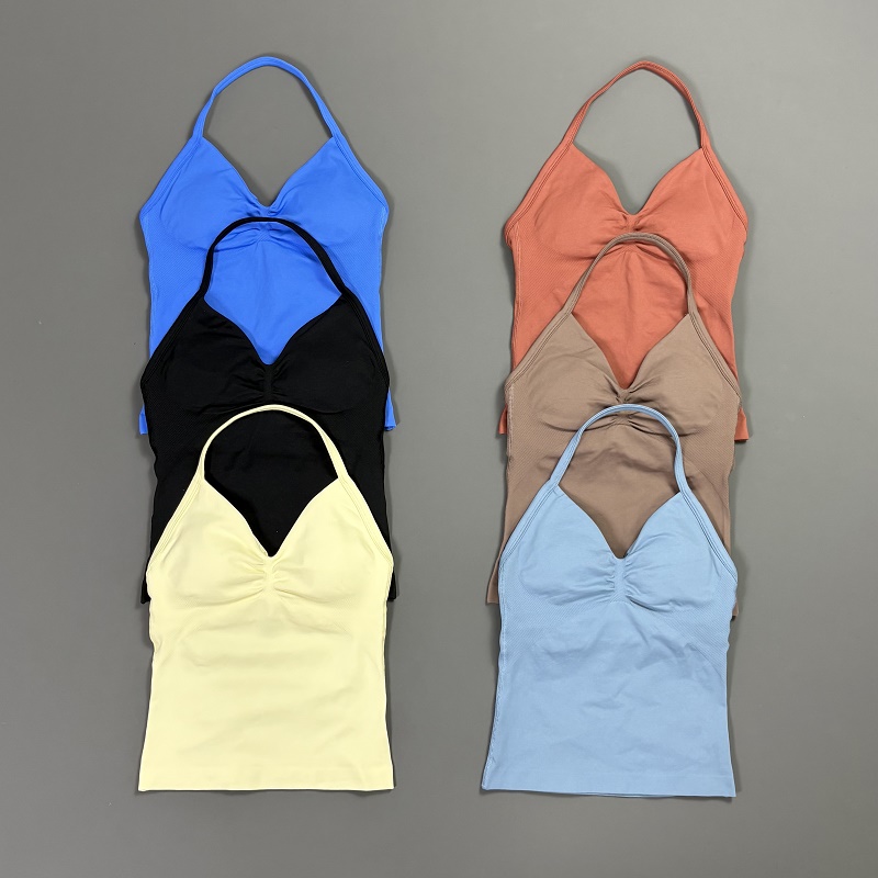 Sports Tank Top Women Halter V - مراجعة T Shirt Bra Seamless وسعره