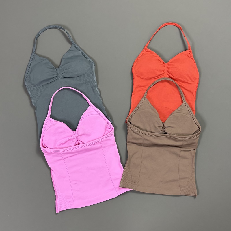 Sports Tank Top Women Halter V - مراجعة T Shirt Bra Seamless وسعره