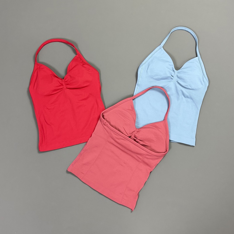 Sports Tank Top Women Halter V - مراجعة T Shirt Bra Seamless وسعره