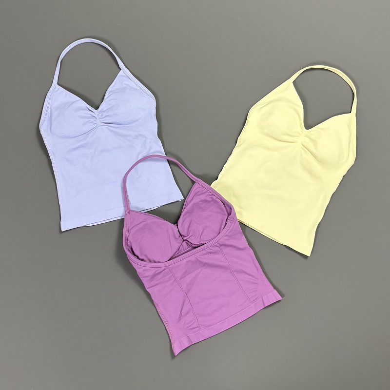 Sports Tank Top Women Halter V - مراجعة T Shirt Bra Seamless وسعره