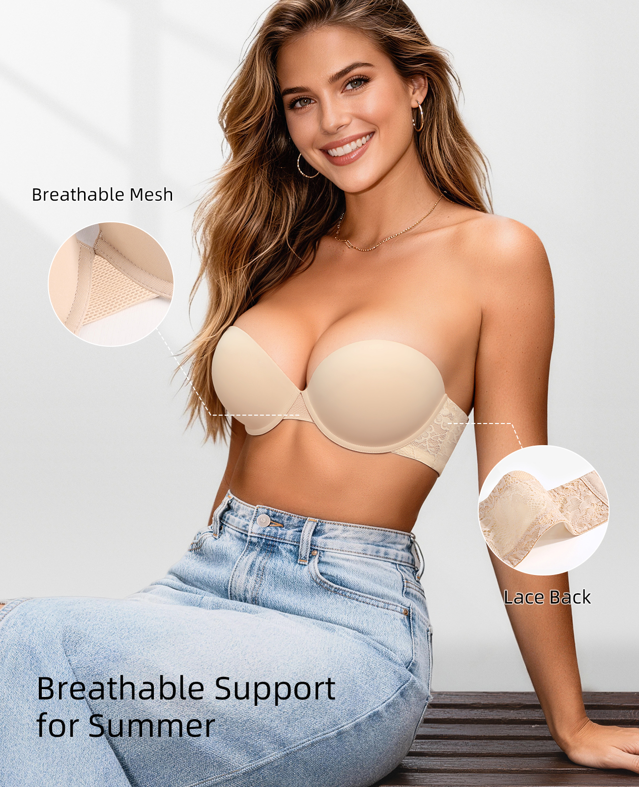 New Push Up Bra Women Lace Pad - مراجعة Convertible Bra Multiway وسعره
