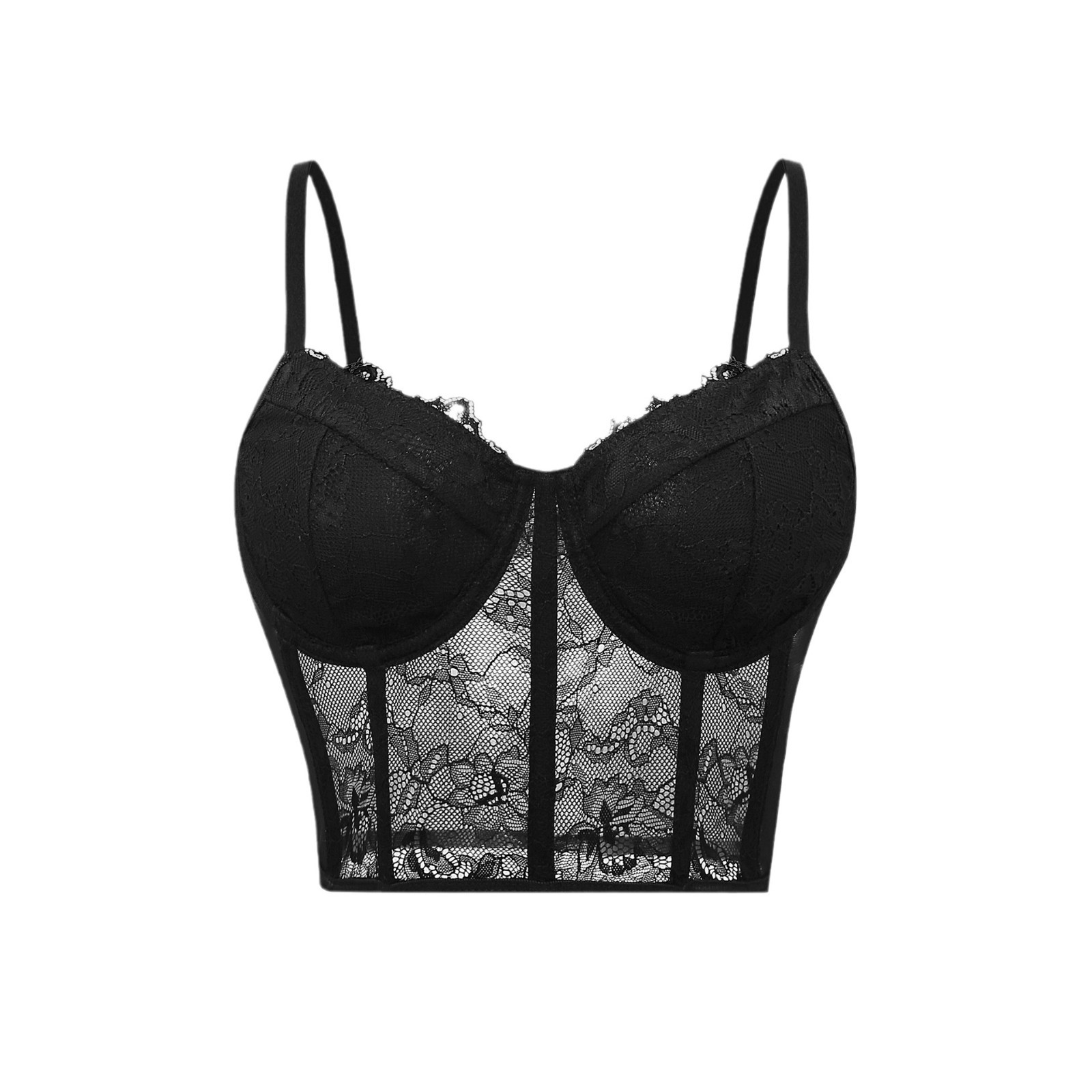 Sexy Black Semi Transparent Br - مراجعة Sheer Mesh Bra وسعره