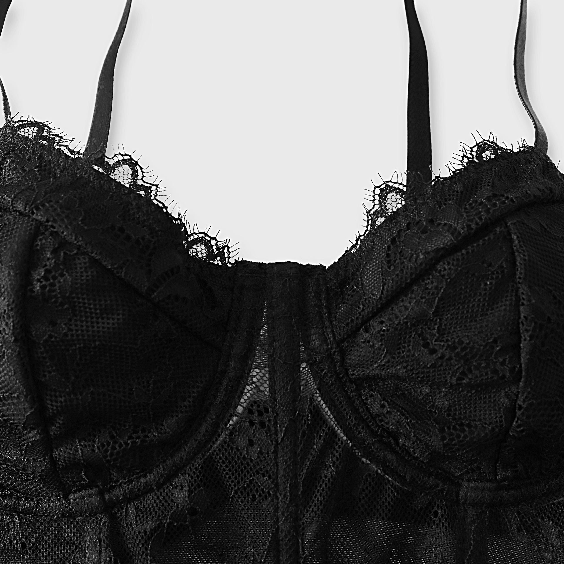 Sexy Black Semi Transparent Br - مراجعة Sheer Mesh Bra وسعره