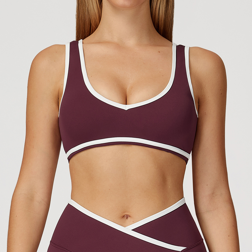 V-Neck Sports Bra Women Top Pu - مراجعة Minimizer Bra Women وسعره