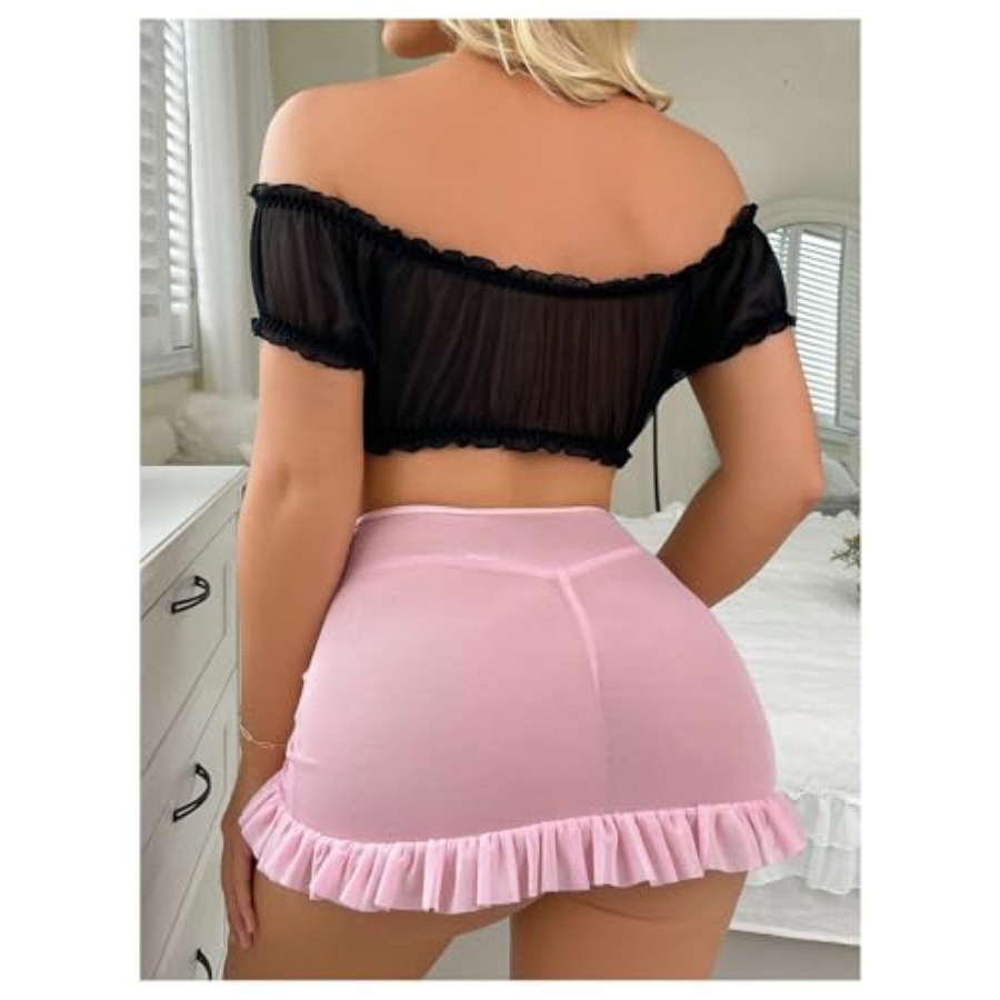 Sexy Lingerie Set for Women Sh - مراجعة Sheer Mesh Bra وسعره