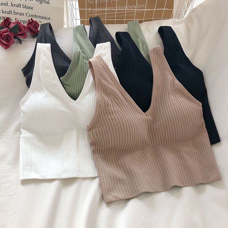 Women's Tank Crop Tops Female  - مراجعة T Shirt Bra Seamless وسعره