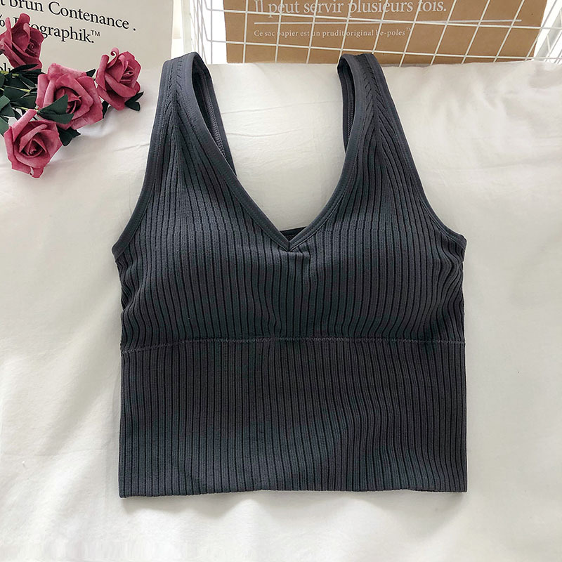 Women's Tank Crop Tops Female  - مراجعة T Shirt Bra Seamless وسعره