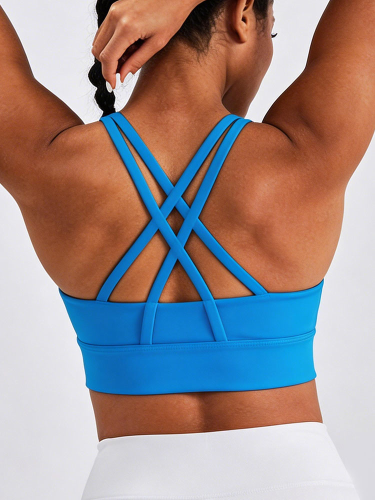New Women's Solid Color High I - مراجعة Sports Bra Racerback وسعره