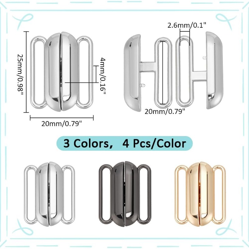 12 Sets 3 Colors Front Closing - مراجعة Nursing Bra Clip وسعره