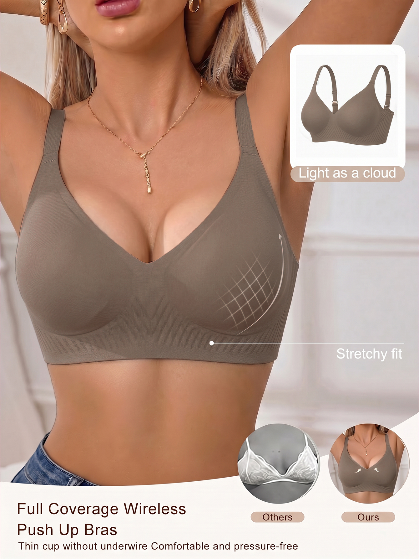 Full Coverage Push Up Jelly Su - مراجعة Wirefree Bra Comfort وسعره