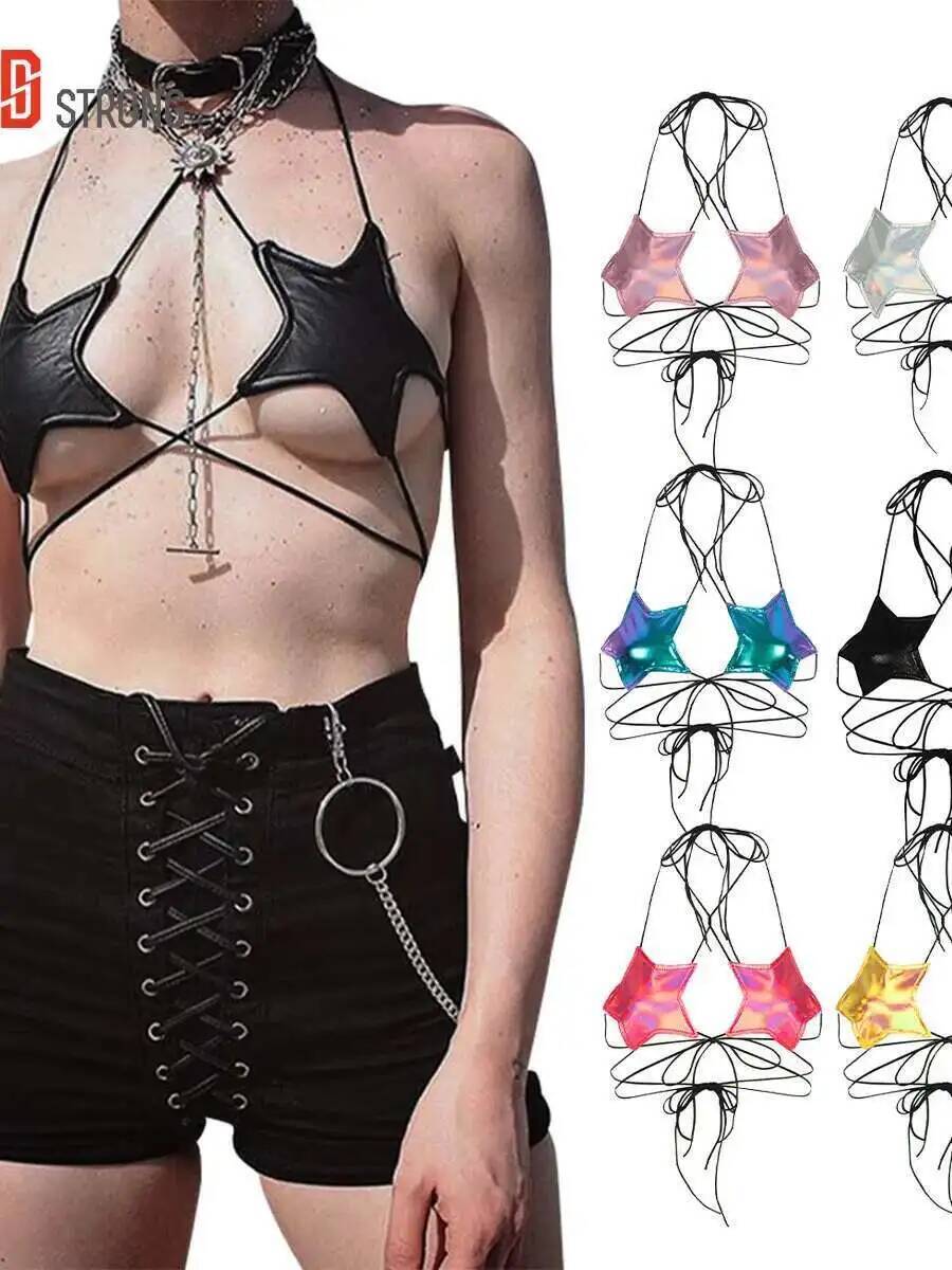 Women's Metallic Star Bra Top  - مراجعة Lace Bralette Set وسعره