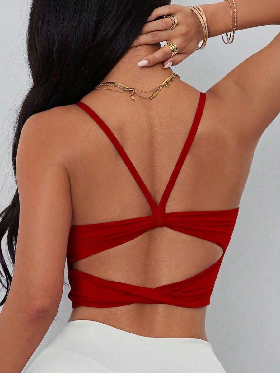 Womens Criss-Cross Strap Racer - مراجعة Sports Bra Racerback وسعره