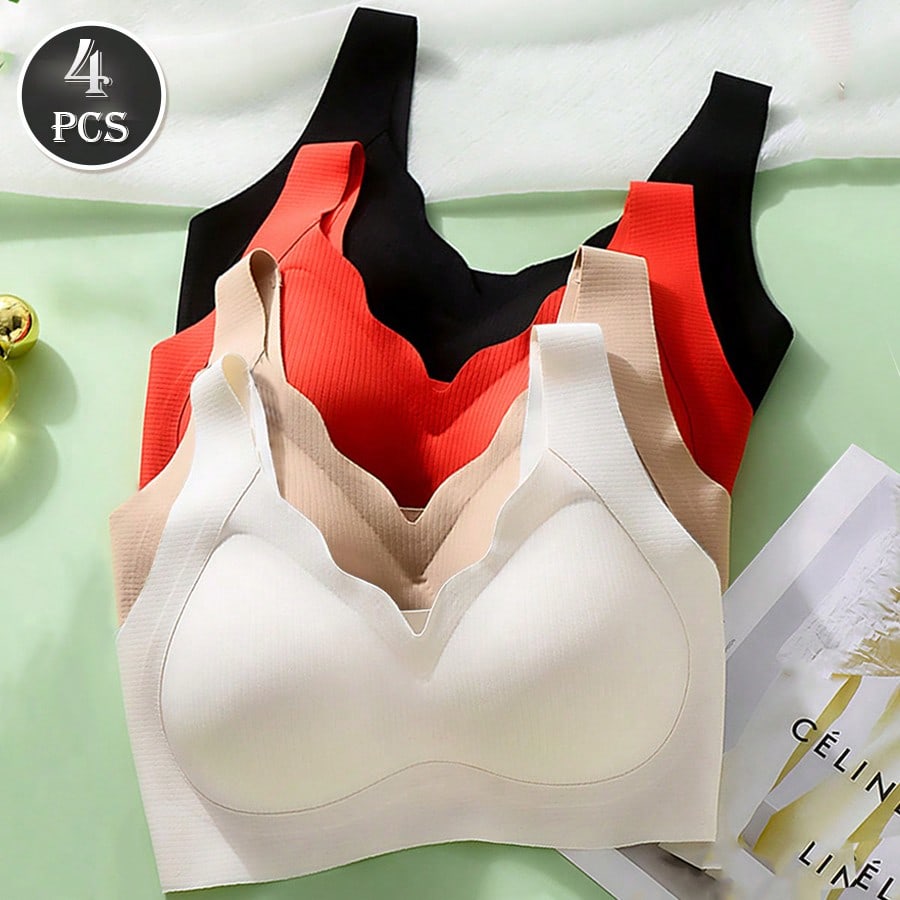 4pcs Women's Seamless Push Up  - مراجعة T Shirt Bra Seamless وسعره