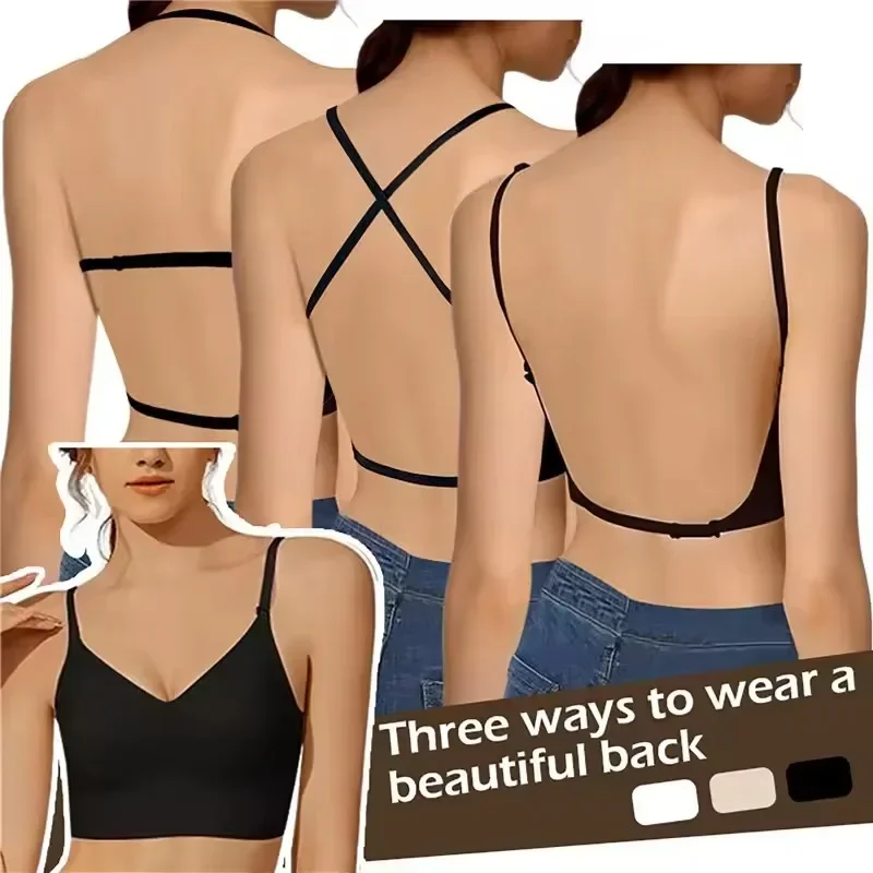 Women Invisible Bra Deep U Plu - مراجعة Backless Bra Sticky وسعره
