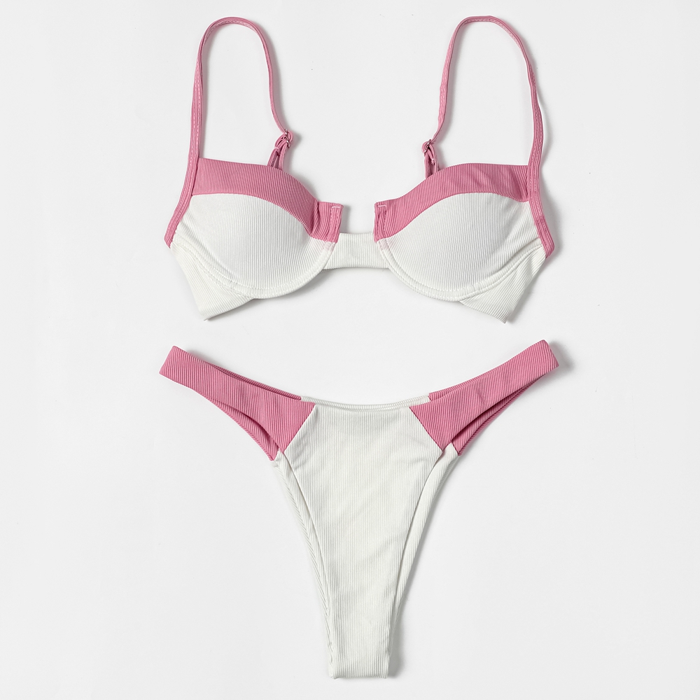 ZTVitality Ribbed Splicing Sex - مراجعة Underwire Bra Padded وسعره