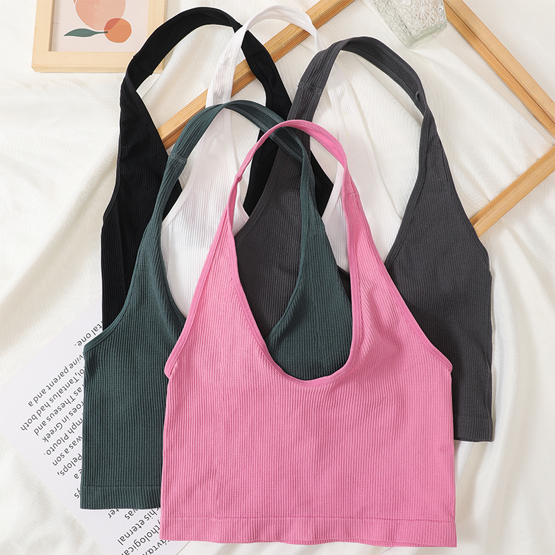 Halter-neck Tops Women Sexy Ba - مراجعة T Shirt Bra Seamless وسعره