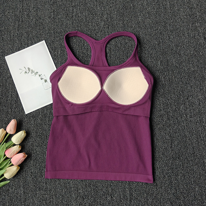 Summer Women's Yoga Camisole S - مراجعة T Shirt Bra Seamless وسعره