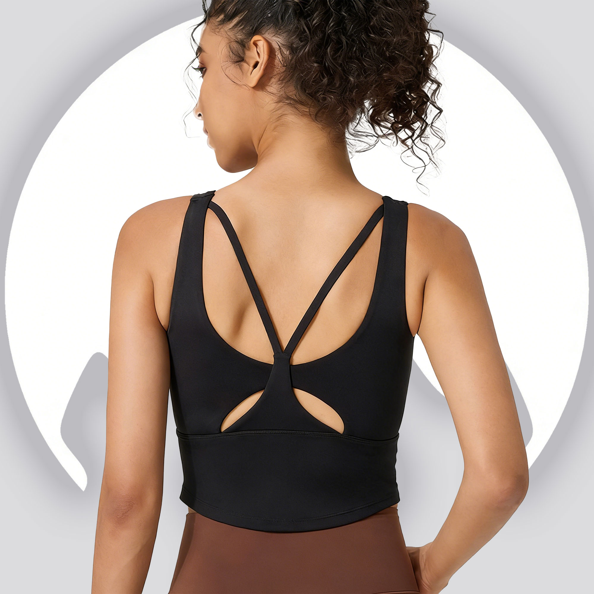 Women's Fixed Cup Yoga Sports  - مراجعة Sports Bra Racerback وسعره