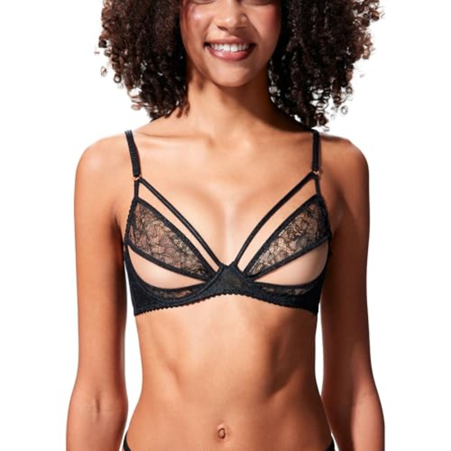 Faye Women's Sexy Lace Bra, Ba - مراجعة Demi Bra Balconette وسعره
