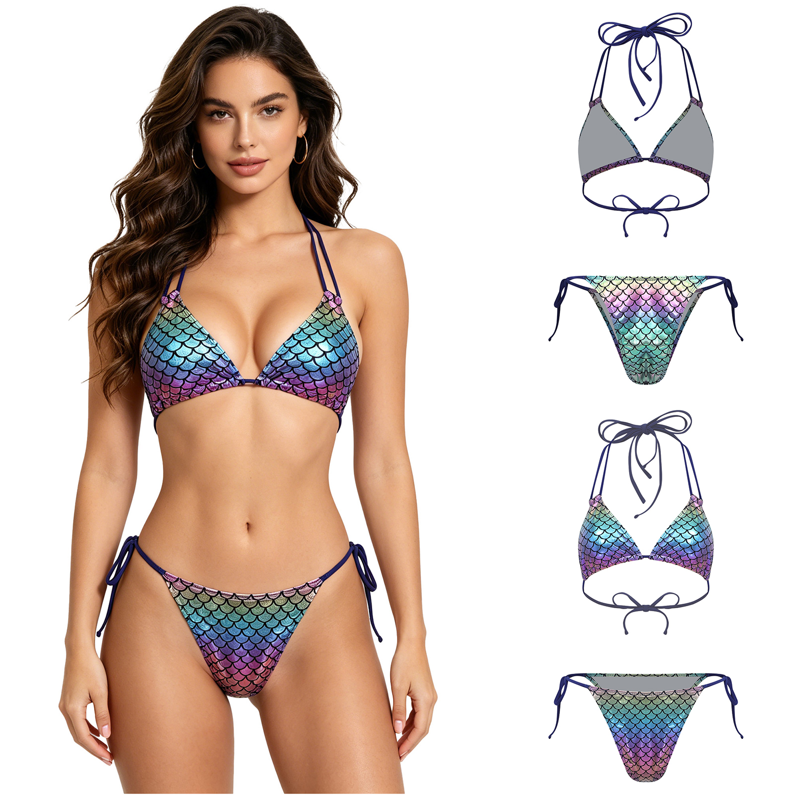 Women's Mermaid Bikini Swimsui - مراجعة Underwire Bra Padded وسعره