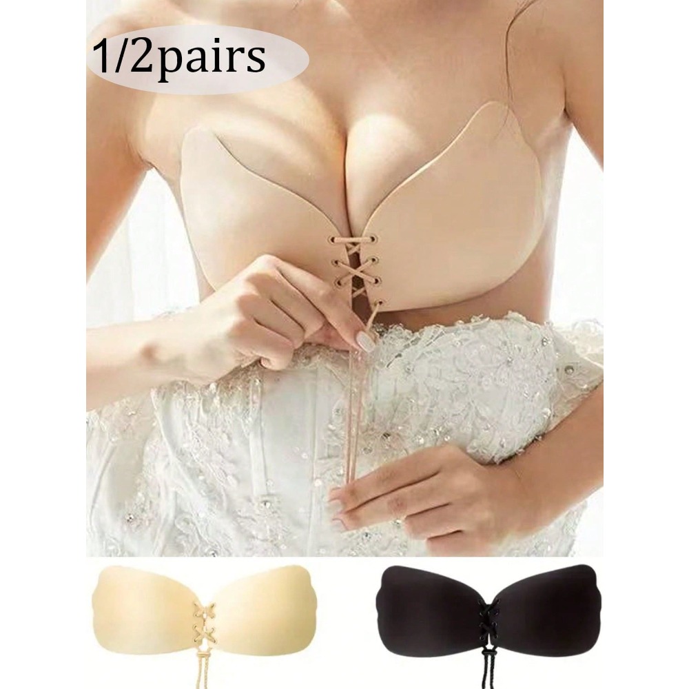 1/2pcs Wing-Shaped Adhesive Br - مراجعة Push Up Bra Silicone وسعره