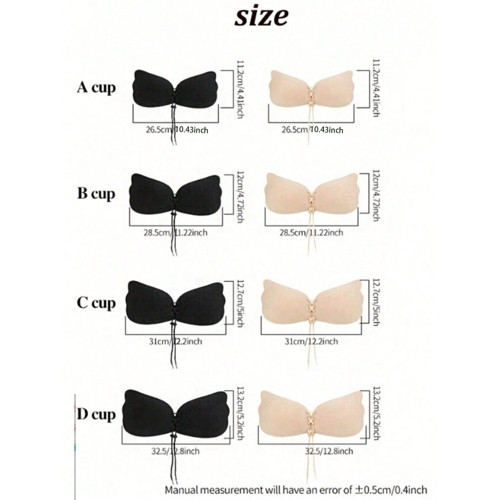 1/2pcs Wing-Shaped Adhesive Br - مراجعة Push Up Bra Silicone وسعره