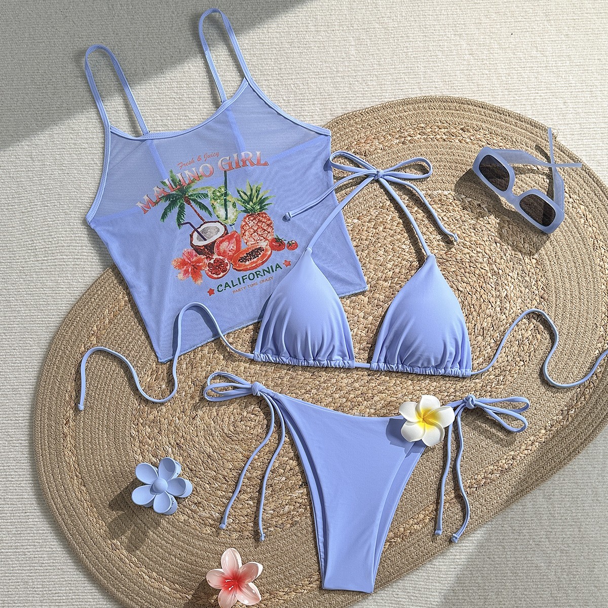 Fruit Print Bikini Bra Top Pas - مراجعة Sheer Mesh Bra وسعره