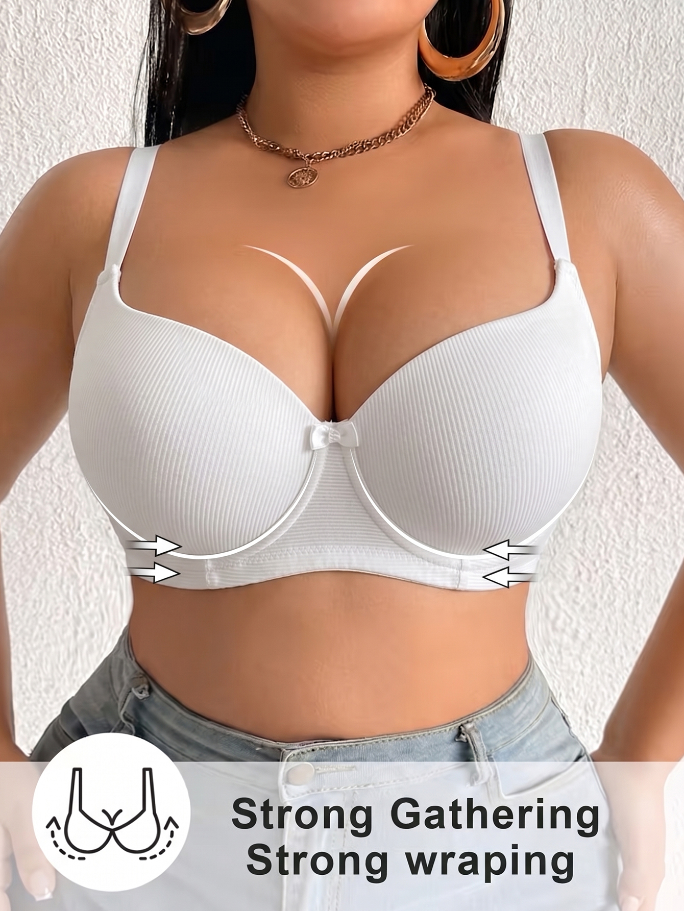 Plus Size Ribbed Women Bra Thi - مراجعة Plunge Bra Push Up وسعره