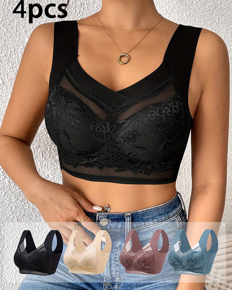 4Pcs Plus Size Women Seamless  - مراجعة Minimizer Bra Women وسعره