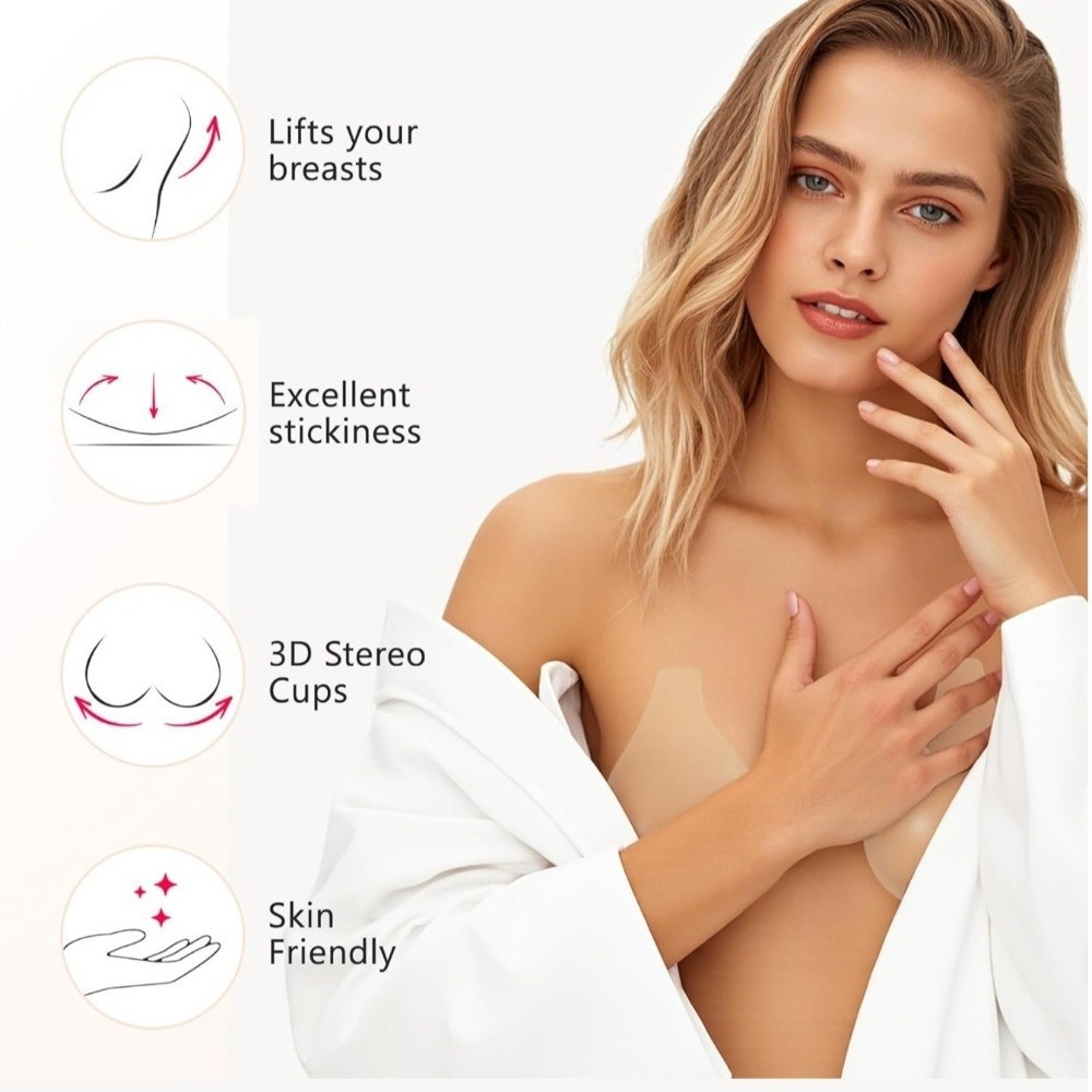 Seamless Silicone Nipple Cover - مراجعة Push Up Bra Silicone وسعره