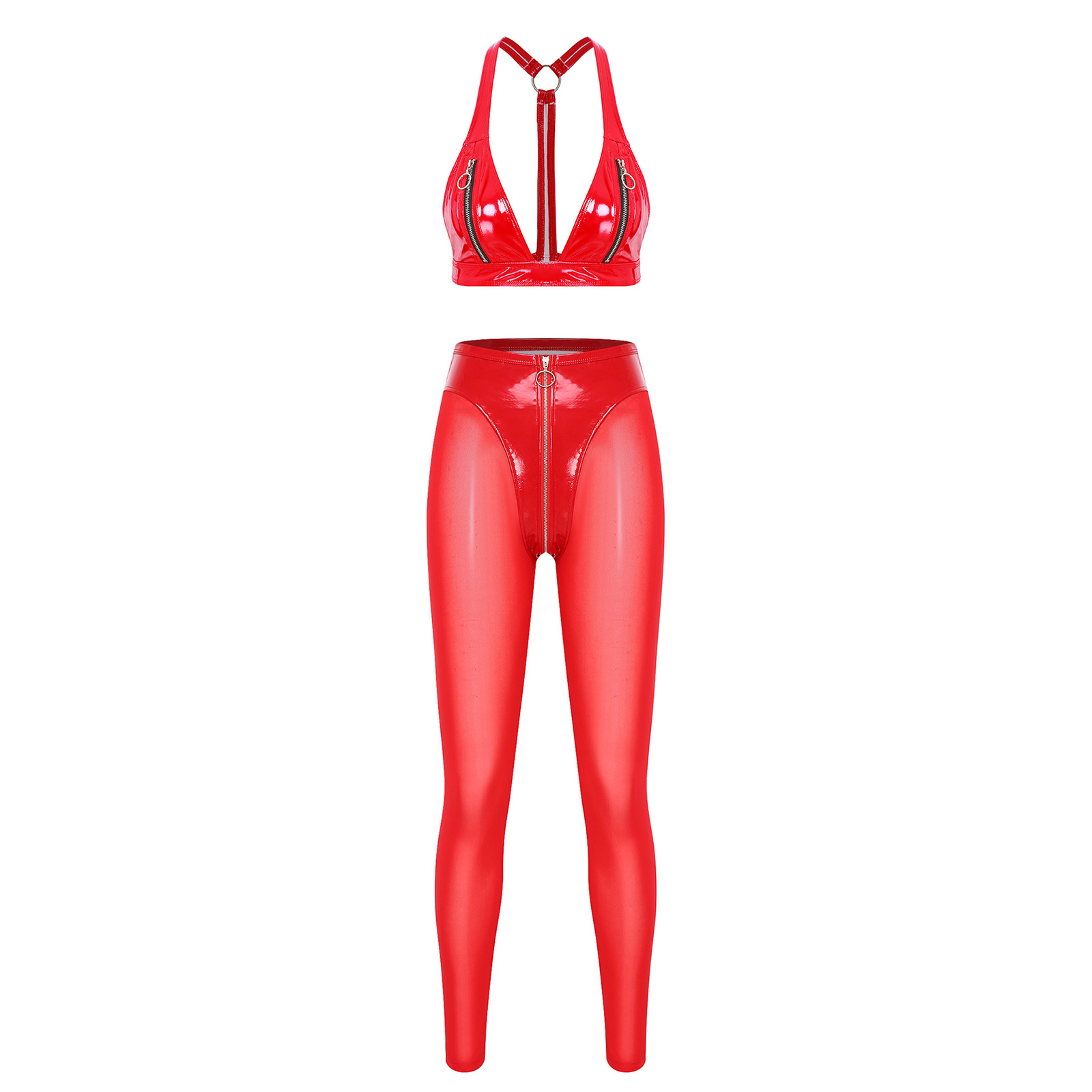 Women Glossy Patent Leather Ou - مراجعة Sheer Mesh Bra وسعره